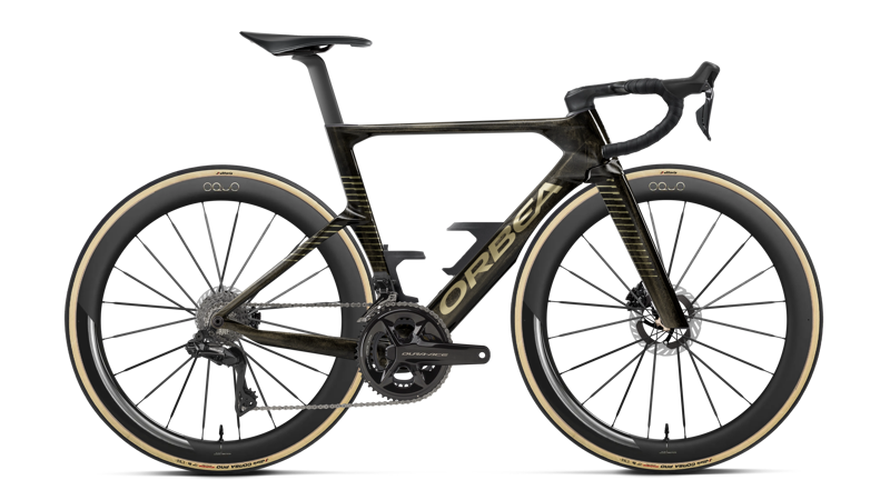 2027 Orbea Orca Aero M10i LTD PWR Road Bike - Magic Gold C. View Titanium