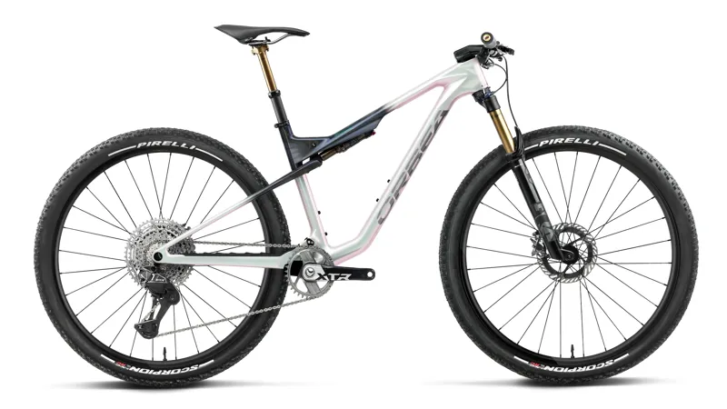 2027 Orbea Oiz M-Team Factory Full Suspension Mountain Bike - Iris White Seaweed Carbon