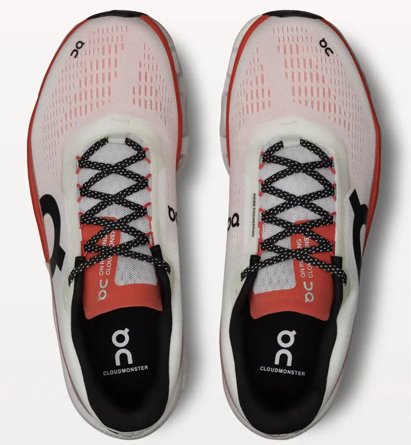 On Cloudmonster 2 Womens Road Running Shoes - White Flame-1