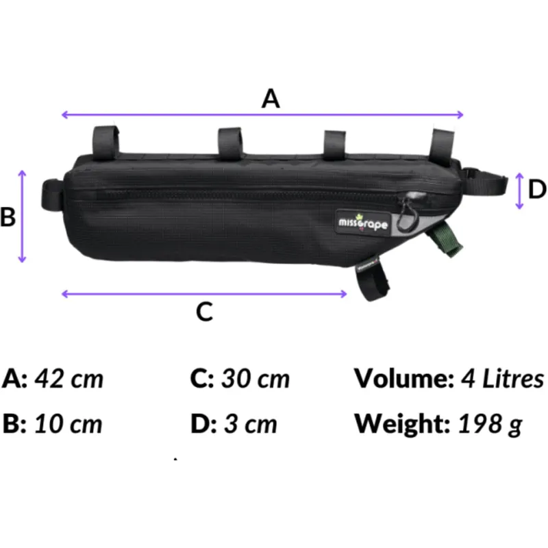 Miss Grape Internode 4  Waterproof Adventure Frame Bag - 4L-1