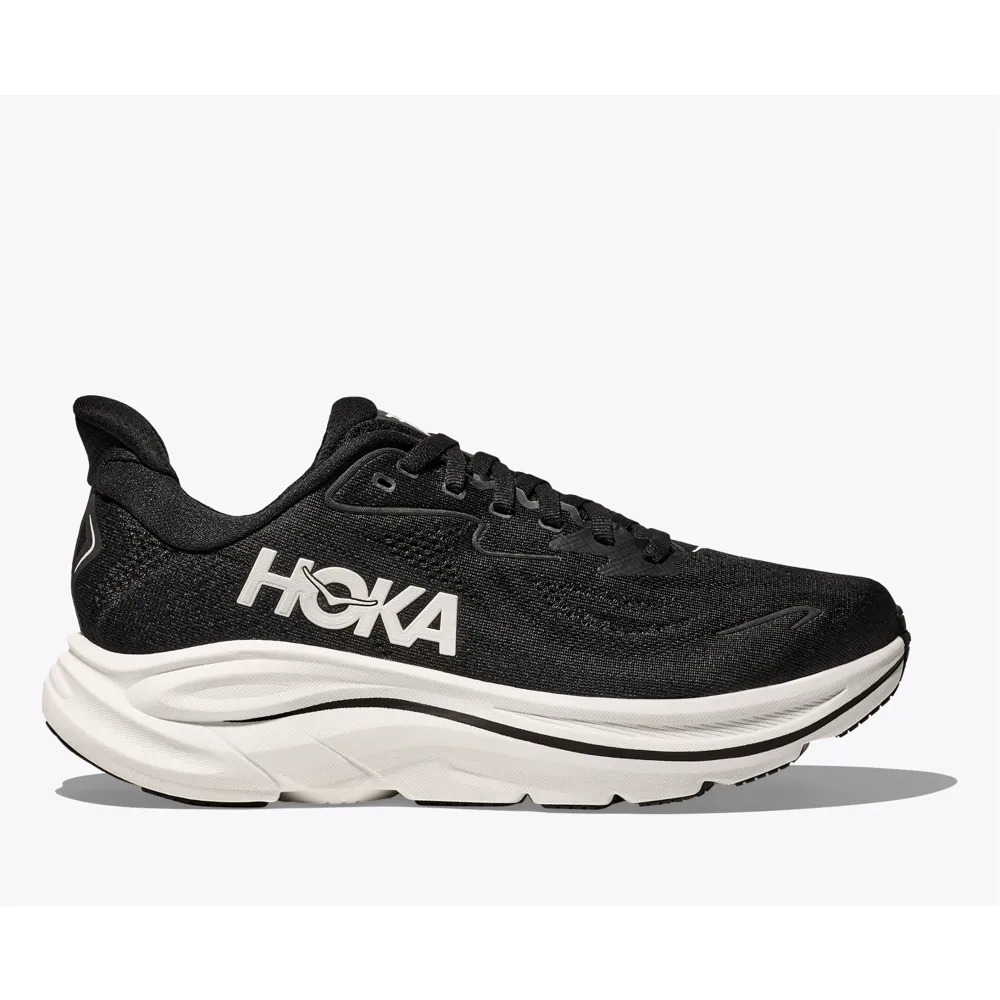 Hoka Clifton 10 Road Running Shoe - Black White 11 UK