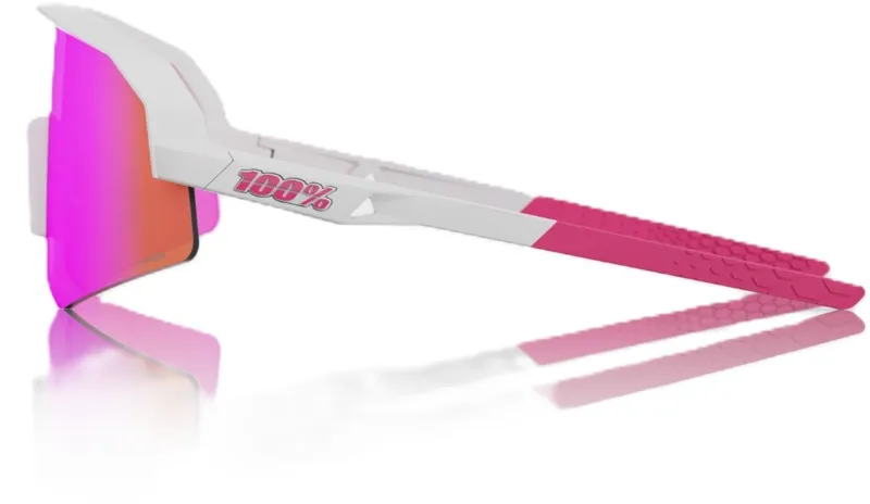 100% Slendale Youth Sunglasses - Matte White Pink / HiPER Vital Pink Mirror Lens-2