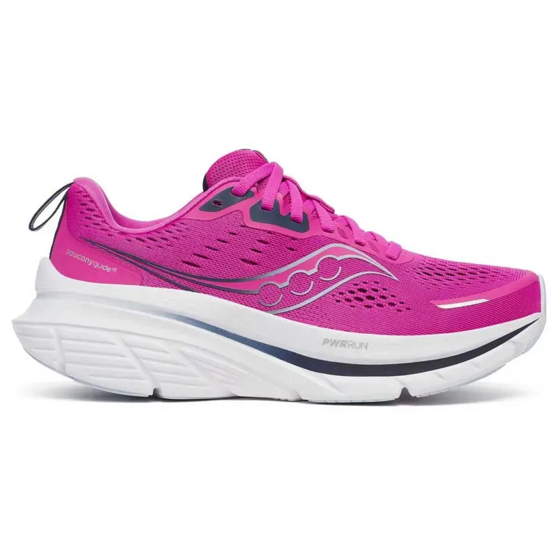 Saucony Guide 18 Womens Support Road Running Shoes - Fuchsia Navy
