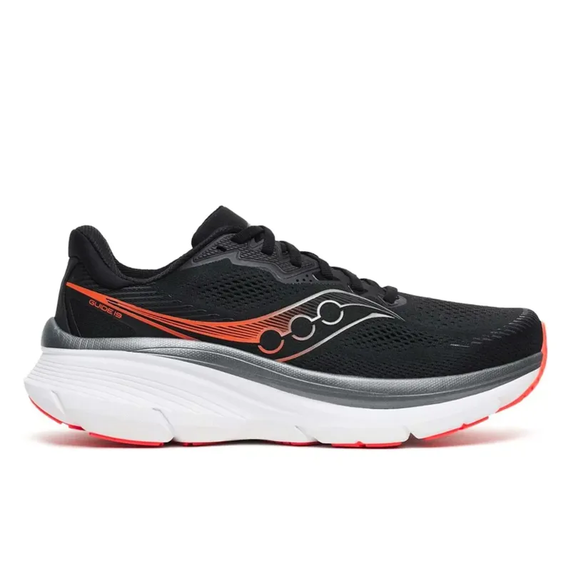 Saucony Guide 19 Mens Supportive Road Running Shoe - Black Vizired