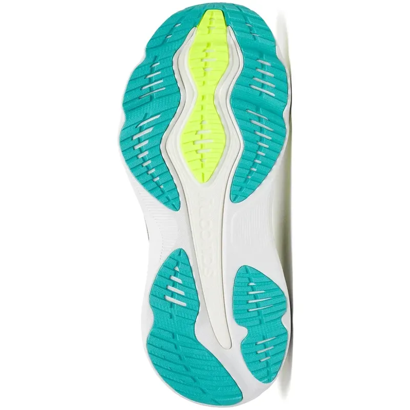 Saucony Hurricaine 26 Mens Max Cushioned Supportive Road Running Shoe - White Citron-2