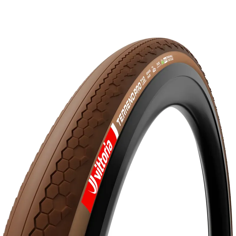 Vittoria Terreno Pro T10 Hardpack Gravel Race TLR Tyre - 700x35c Brown