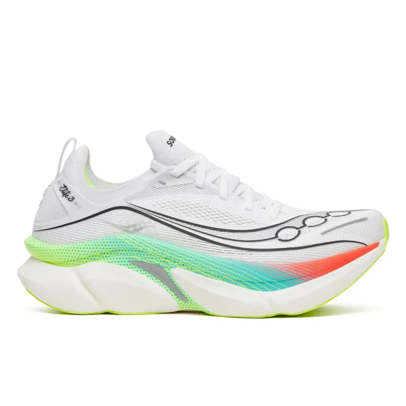 Saucony Endorphin Elite 3 Carbon Plated Road Running Shoes - White Multi