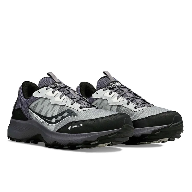 Saucony Aura TR GTX Trail Running Shoes - Cloud Metal Charbon-1