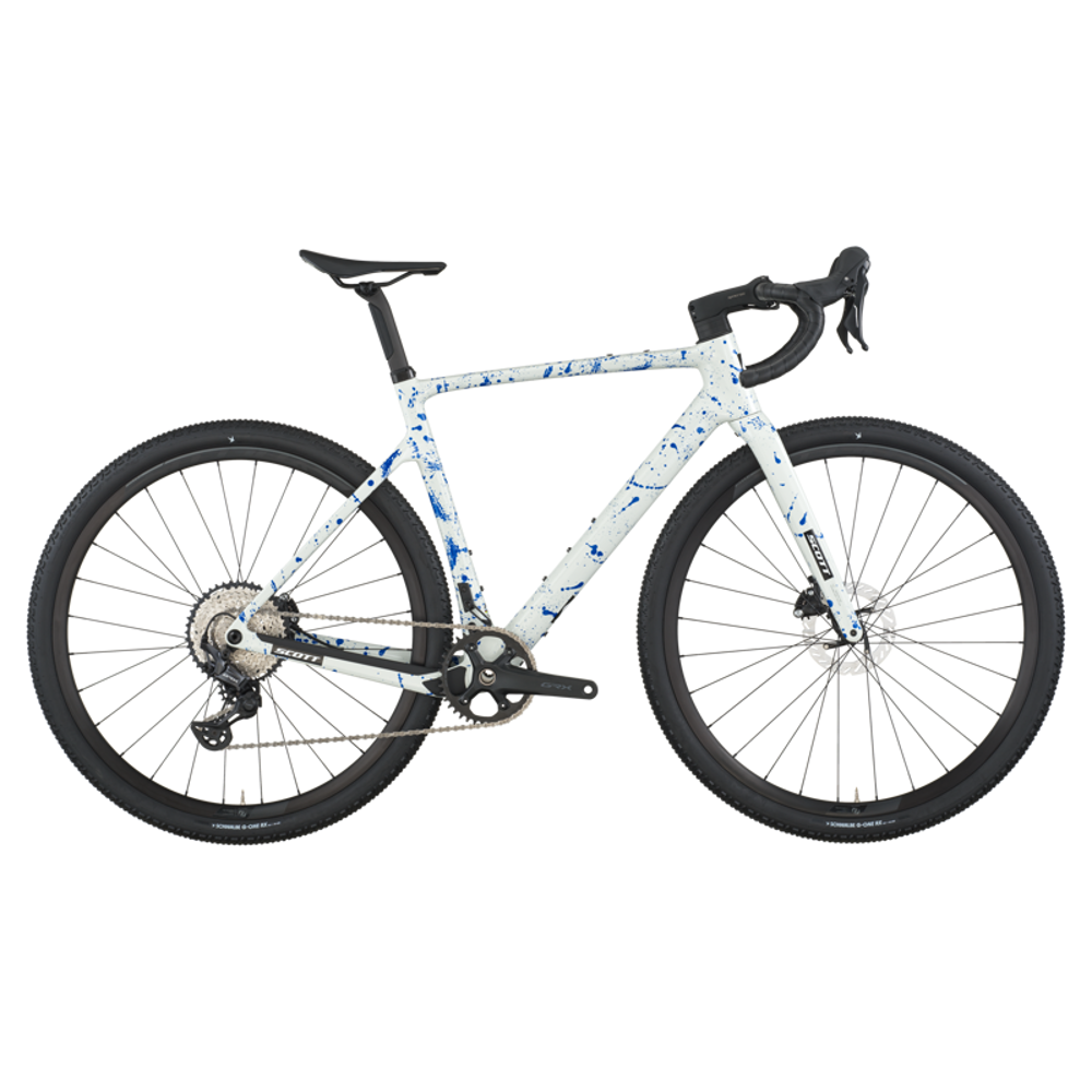 2026 Scott Addict Gravel 30 Bike in White Splatter Blue