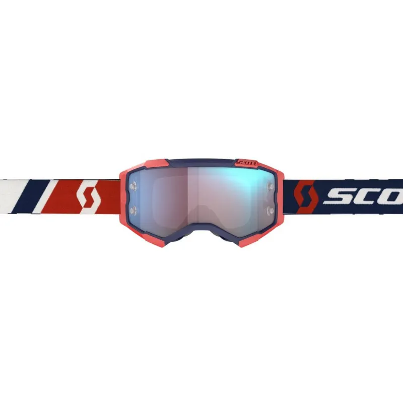 Scott Fury Goggles - Red Blue with Blue Chrome Works Lens-1