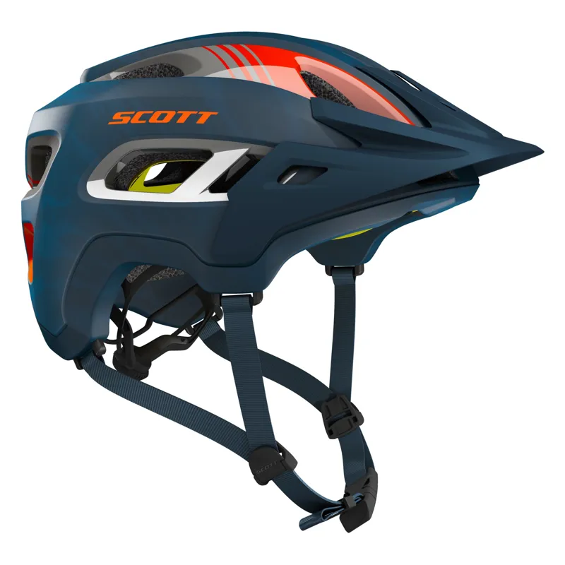 blue mountain bike helmet
