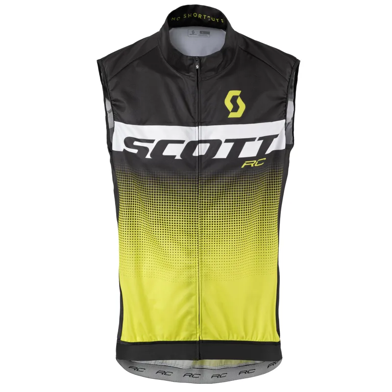 Scott Vest RC Pro Wind Blocker Gilet - Black Sulphur Yellow - Large