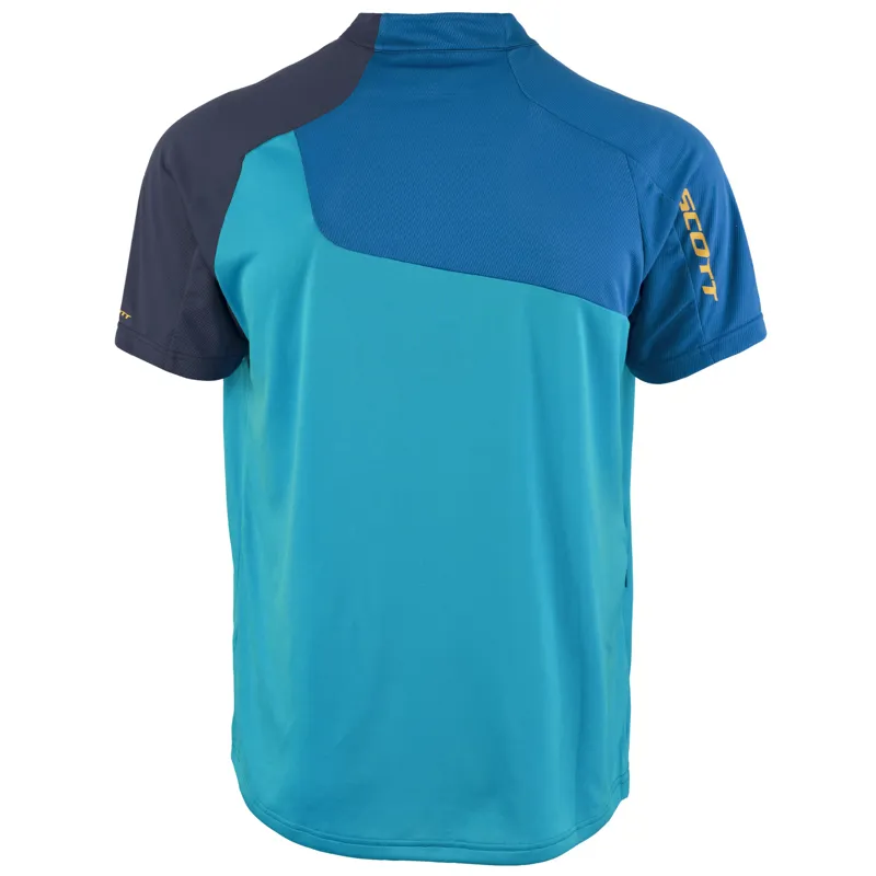 2016 Scott Trail Flow SS Jersey With Q-Zip Hawaii Blue/Empire Blue-1