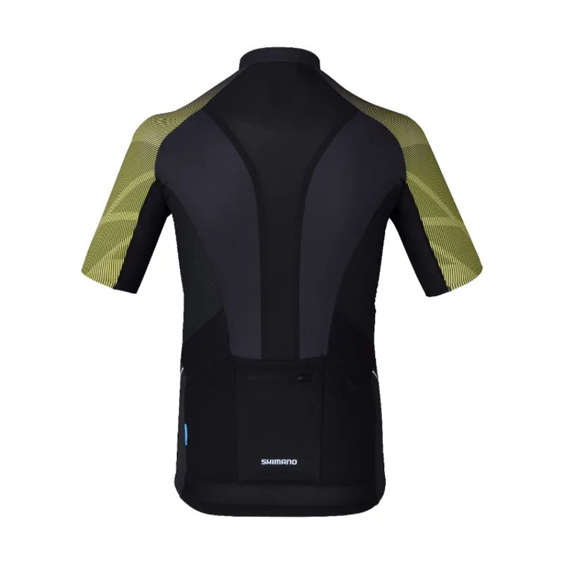 Shimano Mirror Cool Cycling Jersey Black Lime Yellow-1
