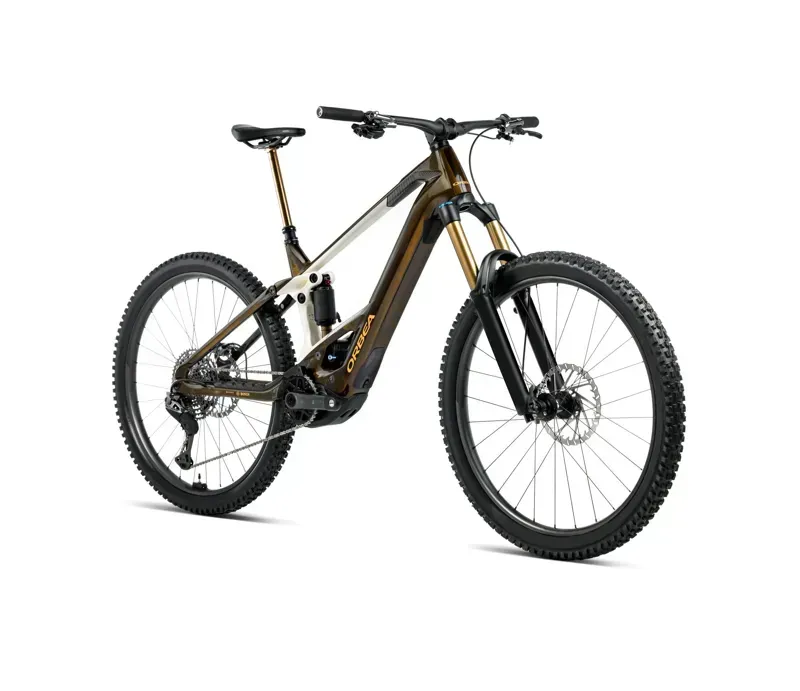 Orbea Wild M-Ltd E-MTB in Caramel Carbon View Gloss/Cream White Matt-1