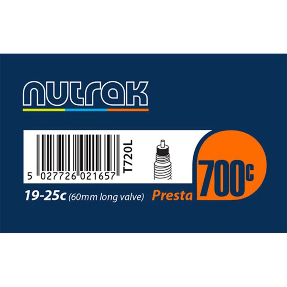 Nutrak 700 x 19-25C Presta 60 mm long valve inner tube