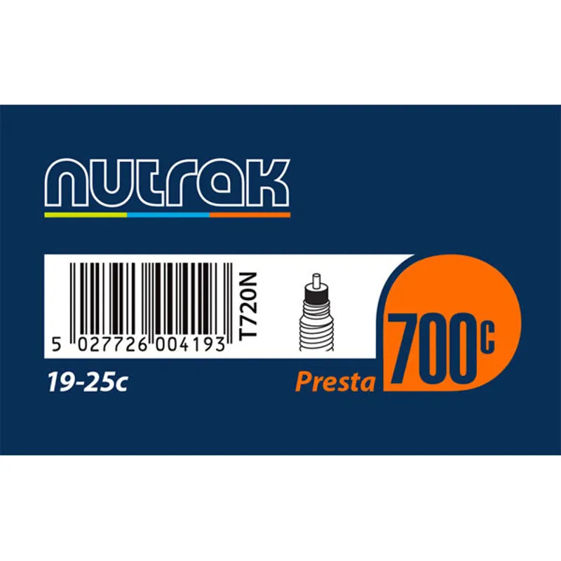 Nutrak 700 x 19-25C Presta 60 mm long valve inner tube-1