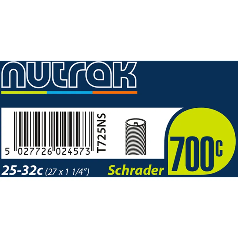 Nutrak 700 x 19-25C Presta 60 mm long valve inner tube-3