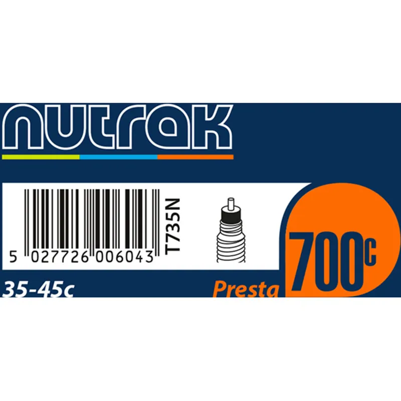 Nutrak 700 x 19-25C Presta 60 mm long valve inner tube-4