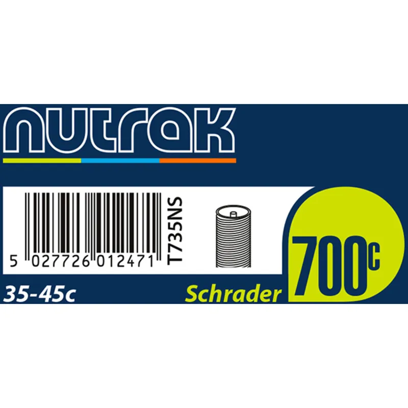 Nutrak 700 x 19-25C Presta 60 mm long valve inner tube-5