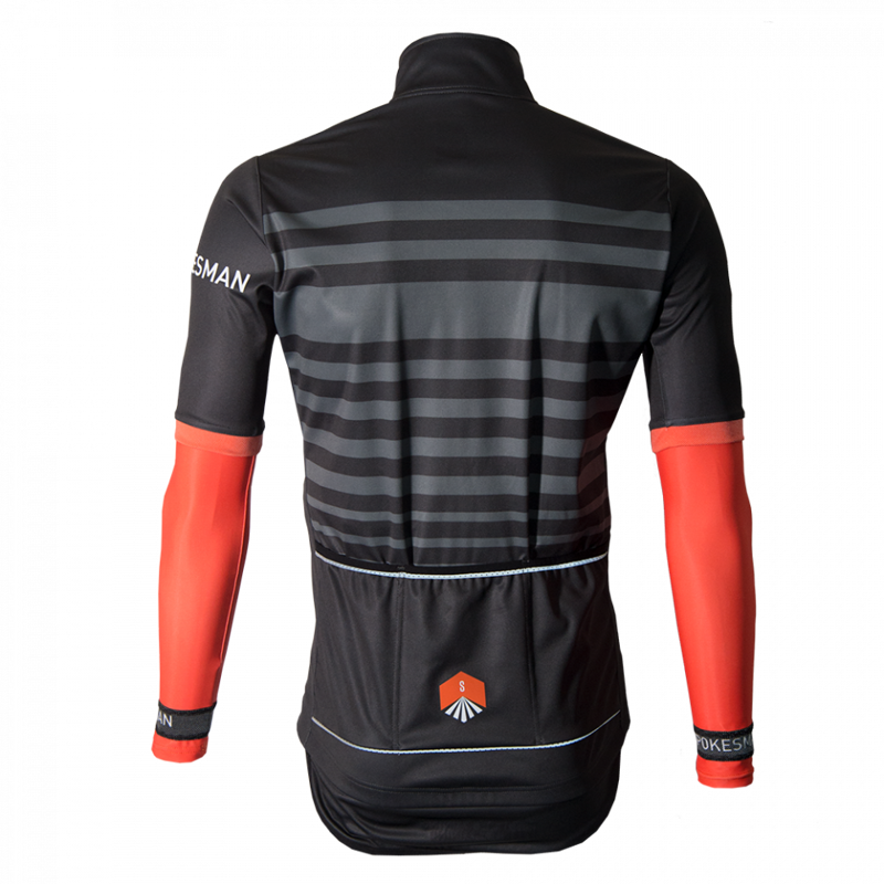 Spokesman Trio All Season Jersey With Arm Warmers - Black Red-1