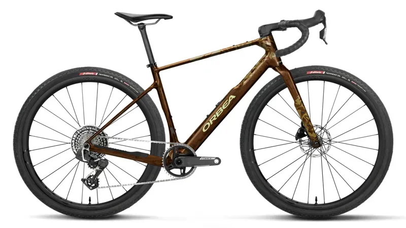 2027 Orbea Terra M21e Team 1X Gravel Bike - Caramel Carbon View