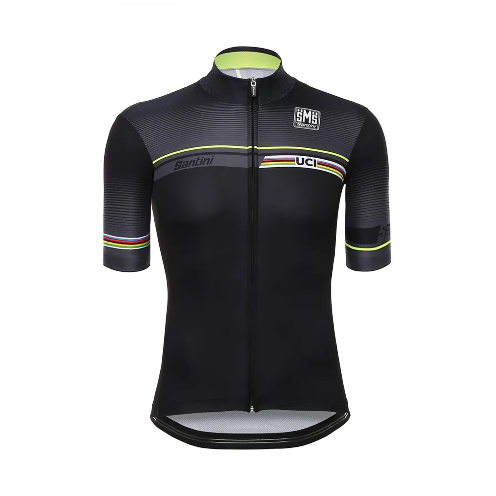 Santini UCI Iride Short Sleeved Jersey Black