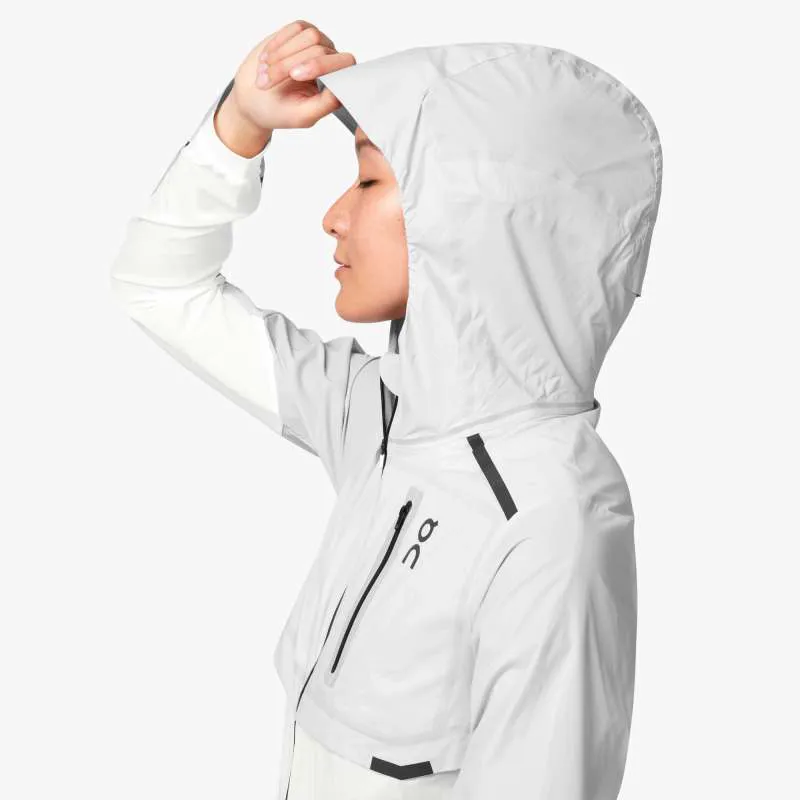 On Running Womens Weather Jacket - Grey White-1