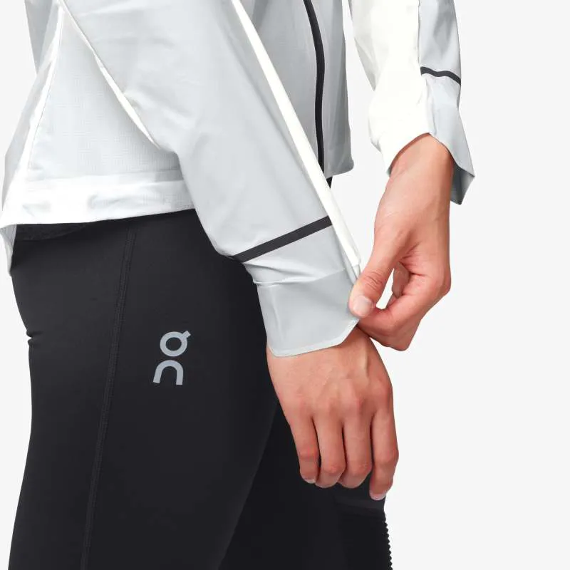 On Running Womens Weather Jacket - Grey White-3