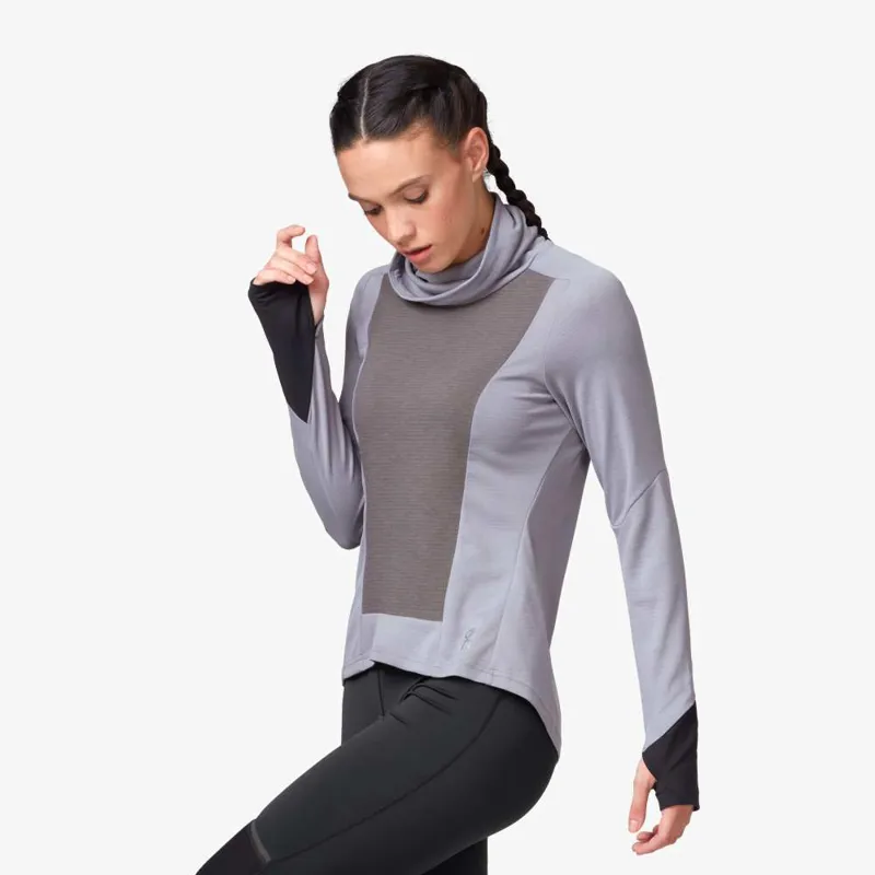 On Running Womens Weather Long Sleeved Shirt - Fossil Rock