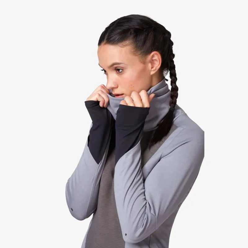 On Running Womens Weather Long Sleeved Shirt - Fossil Rock-3
