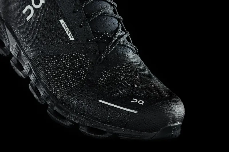 On CloudFlyer Waterproof Womens Support Running Shoe - Black - 4-5