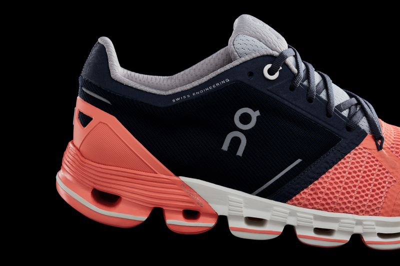 On Cloudflyer Womens Light Support Road Running Shoe - Salmon Ink - 4-1